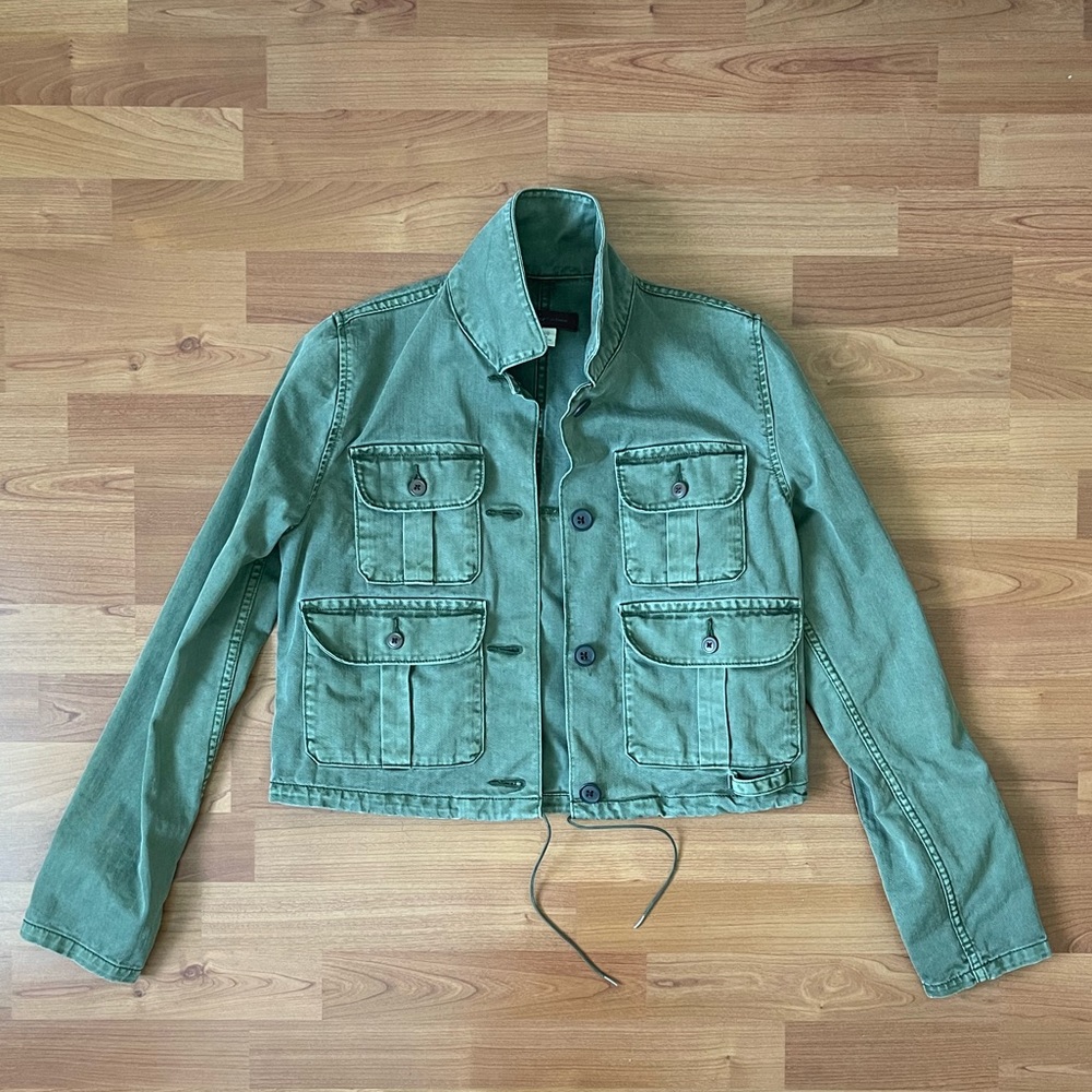 LEVI’S | Army Green Slightly Cropped Cotton Twill Jacket Pockets XS